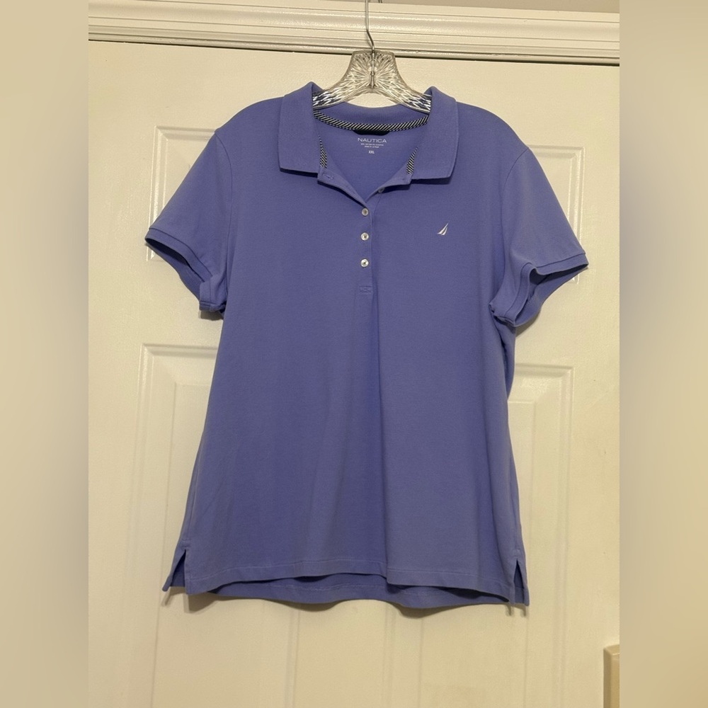 Nautica Women's 5-Button Lt. Purple Pique Polo Shirt Size XXL